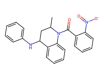 (2-methyl-4-(phenylamino)-3,4-dihydroquinolin-1(2H)-yl)(2-nitrophenyl)methanone structure