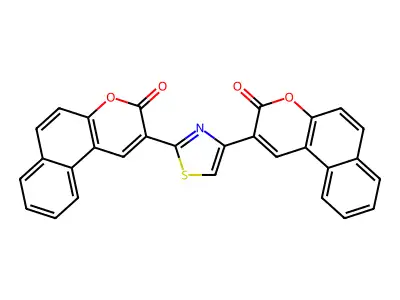 2-[2-(3-Oxobenzo[f]chromen-2-yl)-1,3-thiazol-4-yl]benzo[f]chromen-3-one structure