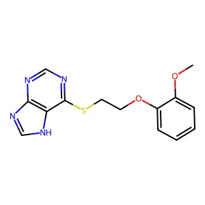 6-[2-(2-methoxyphenoxy)ethylsulfanyl]-7H-purine structure