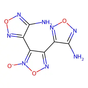 4-[4-(4-amino-1,2,5-oxadiazol-3-yl)-2-oxido-1,2,5-oxadiazol-3-yl]-1,2,5-oxadiazol-3-amine structure