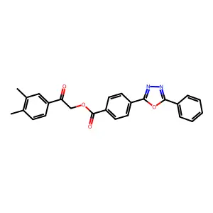2-(3,4-Dimethylphenyl)-2-oxoethyl 4-(5-phenyl-1,3,4-oxadiazol-2-yl)benzoate structure