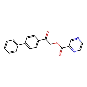 [2-Oxo-2-(4-phenylphenyl)ethyl] pyrazine-2-carboxylate structure