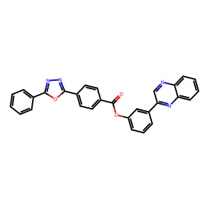 3-(2-Quinoxalinyl)phenyl 4-(5-phenyl-1,3,4-oxadiazol-2-yl)benzoate structure