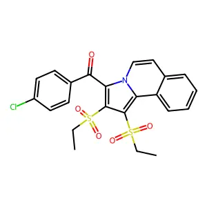 [1,2-Bis(ethylsulfonyl)pyrrolo[2,1-a]isoquinolin-3-yl]-(4-chlorophenyl)methanone structure