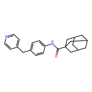 N-[4-(pyridin-4-ylmethyl)phenyl]adamantane-1-carboxamide structure