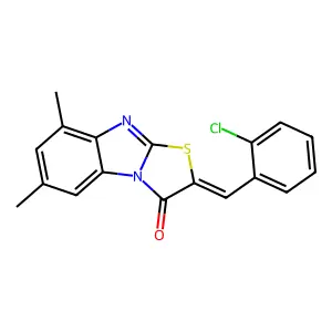 2-(2-chlorobenzylidene)-6,8-dimethyl[1,3]thiazolo[3,2-a]benzimidazol-3(2H)-one structure