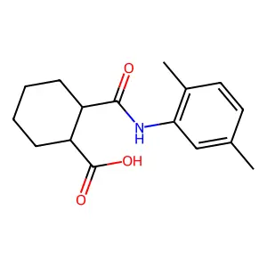 2-[(2,5-Dimethylanilino)carbonyl]cyclohexanecarboxylic acid structure