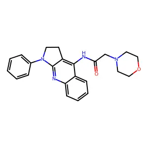 2-morpholin-4-yl-N-(1-phenyl-2,3-dihydropyrrolo[2,3-b]quinolin-4-yl)acetamide structure
