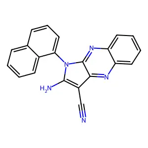 2-amino-1-(naphthalen-1-yl)-1H-pyrrolo[2,3-b]quinoxaline-3-carbonitrile structure