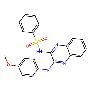 N-[3-(4-methoxyanilino)quinoxalin-2-yl]benzenesulfonamide structure