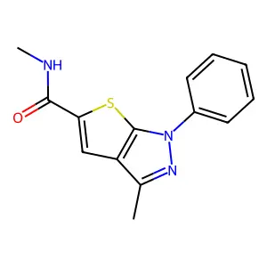 N,3-dimethyl-1-phenyl-1H-thieno[2,3-c]pyrazole-5-carboxamide structure