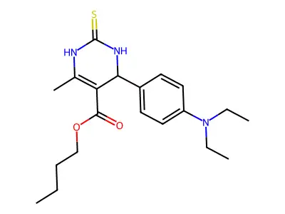 butyl 4-[4-(diethylamino)phenyl]-6-methyl-2-sulfanylidene-3,4-dihydro-1H-pyrimidine-5-carboxylate structure
