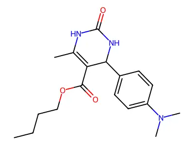 Butyl 4-(4-(dimethylamino)phenyl)-6-methyl-2-oxo-1,2,3,4-tetrahydropyrimidine-5-carboxylate structure