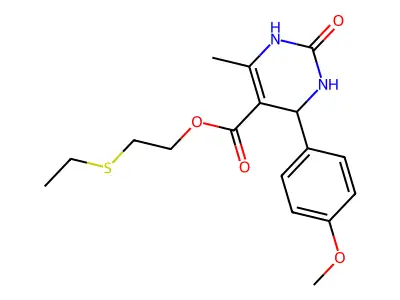 2-(ethylsulfanyl)ethyl 4-(4-methoxyphenyl)-6-methyl-2-oxo-1,2,3,4-tetrahydro-5-pyrimidinecarboxylate structure
