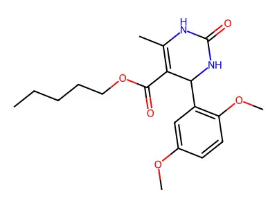 pentyl 4-(2,5-dimethoxyphenyl)-6-methyl-2-oxo-1,2,3,4-tetrahydropyrimidine-5-carboxylate structure