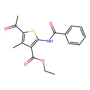 Ethyl 5-acetyl-2-(benzoylamino)-4-methyl-3-thiophenecarboxylate structure