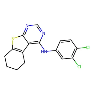 N-(3,4-dichlorophenyl)-5,6,7,8-tetrahydro[1]benzothieno[2,3-d]pyrimidin-4-amine structure