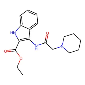 3-(2-Piperidin-1-yl-acetylamino)-1H-indole-2-carboxylic acid ethyl ester structure