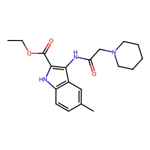 Ethyl 5-methyl-3-(2-(piperidin-1-yl)acetamido)-1H-indole-2-carboxylate structure