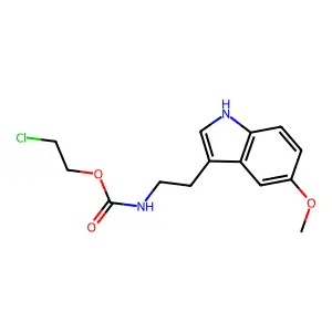 2-chloroethyl 2-(5-methoxy-1H-indol-3-yl)ethylcarbamate structure