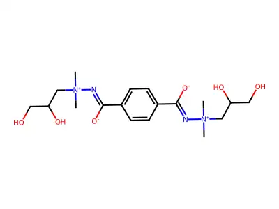 1-N,4-N-bis[2,3-dihydroxypropyl(dimethyl)azaniumyl]benzene-1,4-dicarboximidate structure
