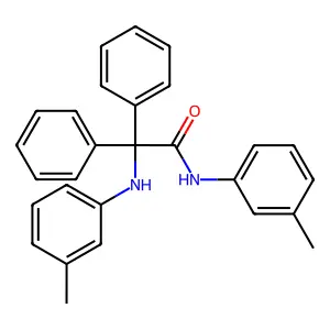 N-(3-methylphenyl)-2,2-diphenyl-2-(3-toluidino)acetamide structure