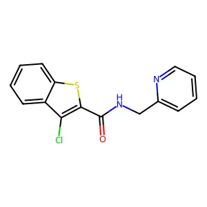 3-chloro-N-(pyridin-2-ylmethyl)-1-benzothiophene-2-carboxamide structure