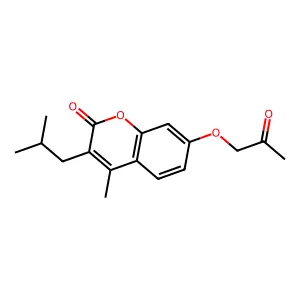3-isobutyl-4-methyl-7-(2-oxopropoxy)-2H-chromen-2-one structure