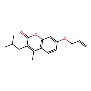4-Methyl-3-(2-methylpropyl)-7-prop-2-enoxychromen-2-one structure