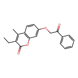 3-ethyl-4-methyl-7-(2-oxo-2-phenylethoxy)-2H-chromen-2-one structure