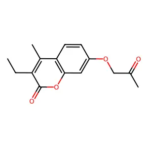 3-ethyl-4-methyl-7-(2-oxopropoxy)-2H-chromen-2-one structure