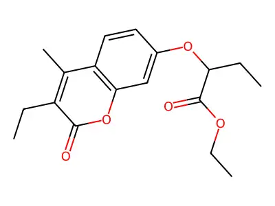Ethyl 2-(3-ethyl-4-methyl-2-oxochromen-7-yl)oxybutanoate structure