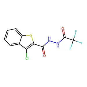 3-chloro-N'-(trifluoroacetyl)-1-benzothiophene-2-carbohydrazide structure