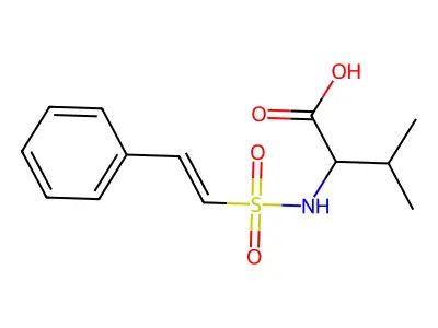 (2S)-3-Methyl-2-(2-phenylethenesulfonamido)butanoic acid structure