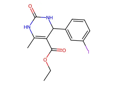 Ethyl 4-(3-iodophenyl)-6-methyl-2-oxo-1,2,3,4-tetrahydropyrimidine-5-carboxylate structure