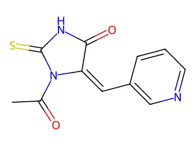 1-Acetyl-5-(pyridin-3-ylmethylidene)-2-sulfanylideneimidazolidin-4-one structure