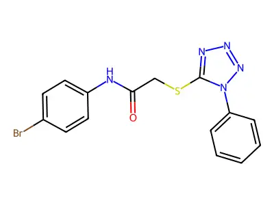 N-(4-bromophenyl)-2-[(1-phenyl-1H-tetrazol-5-yl)sulfanyl]acetamide structure