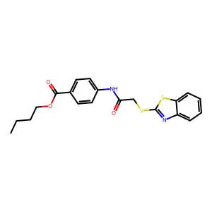 Butyl 4-[[2-(2-benzothiazolylthio)acetyl]amino]benzoate structure