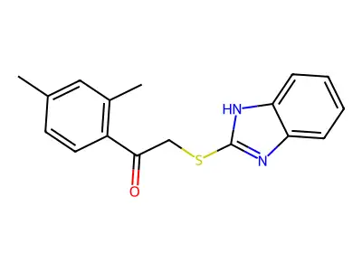 2-(1H-1,3-benzodiazol-2-ylsulfanyl)-1-(2,4-dimethylphenyl)ethan-1-one structure