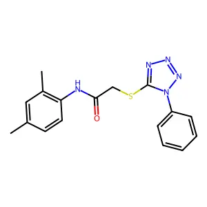 N-(2,4-dimethylphenyl)-2-[(1-phenyl-1H-tetrazol-5-yl)sulfanyl]acetamide structure