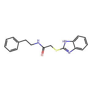2-(1H-benzimidazol-2-ylsulfanyl)-N-(2-phenylethyl)acetamide structure