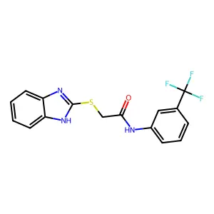 2-(1H-benzimidazol-2-ylsulfanyl)-N-[3-(trifluoromethyl)phenyl]acetamide structure
