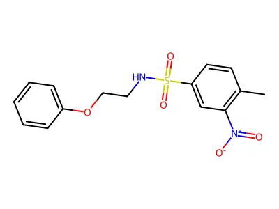 4-methyl-3-nitro-N-(2-phenoxyethyl)benzenesulfonamide structure