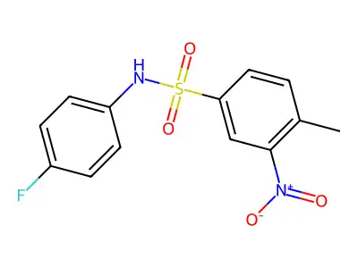 N-(4-fluorophenyl)-4-methyl-3-nitrobenzenesulfonamide structure