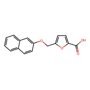 5-[(2-Naphthalenyloxy)methyl]-2-furancarboxylic acid structure