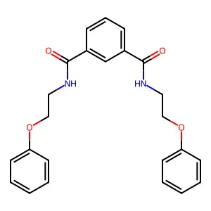 1-N,3-N-bis(2-phenoxyethyl)benzene-1,3-dicarboxamide structure