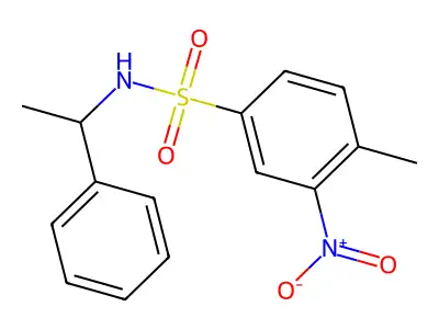 4-methyl-3-nitro-N-(1-phenylethyl)benzenesulfonamide structure