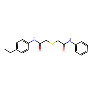 2-[2-(4-ethylanilino)-2-oxoethyl]sulfanyl-N-phenylacetamide structure