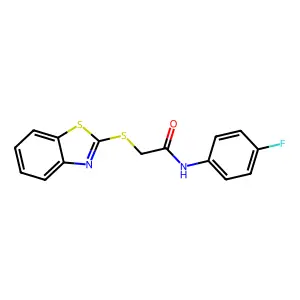 2-(1,3-benzothiazol-2-ylsulfanyl)-N-(4-fluorophenyl)acetamide structure