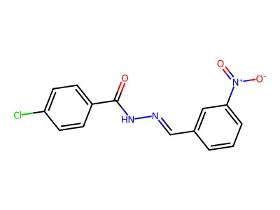 4-chloro-N-[(3-nitrophenyl)methylideneamino]benzamide structure
